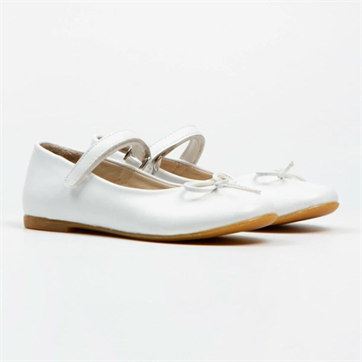 Paqpa Isola Kız Çocuk Soft Tabanlı Beyaz Cilt Babet AB2012-03