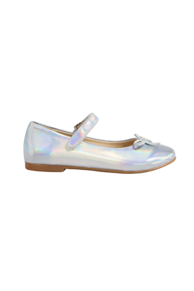 Paqpa Isola Kız Çocuk Soft Tabanlı Gümüş Hologram Babet AB2012-04