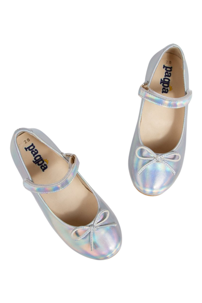 Paqpa Isola Kız Çocuk Soft Tabanlı Gümüş Hologram Babet AB2012-04
