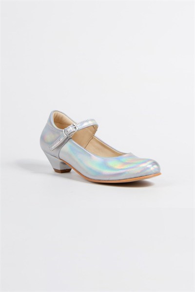 Paqpa Kız Çocuk Gümüş Hologramlı Dans Ayakkabısı DB2012-03