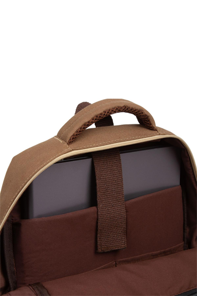 qp Maderia Unisex Açık Kahve Laptop Bölmeli Sırt Çantası QP1003-04