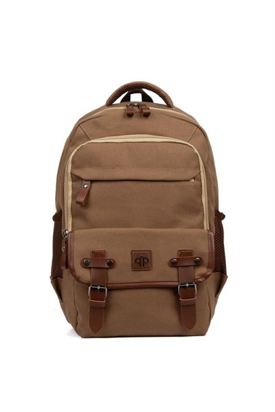 qp Maderia Unisex Açık Kahve Laptop Bölmeli Sırt Çantası QP1003-04