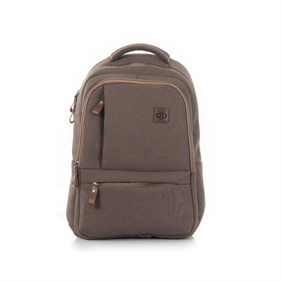 qp Madre Unisex Gabardin Kumaş Laptop Bölmeli Mokka Sırt Çantası GBR1001-01