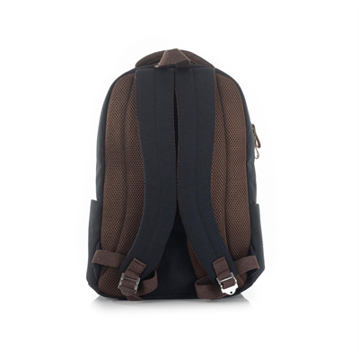 qp Madre Unisex Gabardin Kumaş Laptop Bölmeli Siyah Sırt Çantası GBR1001-00