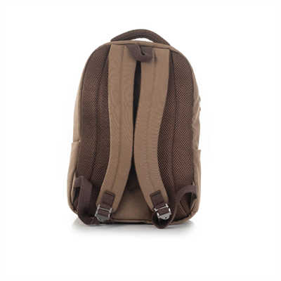 qp Madre Unisex Gabardin Kumaş Laptop Bölmeli Açık Kahve Sırt Çantası GBR1001-04