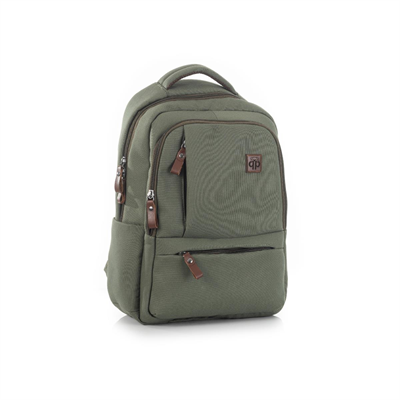 qp Madre Unisex Gabardin Kumaş Laptop Bölmeli Haki Sırt Çantası GBR1001-05