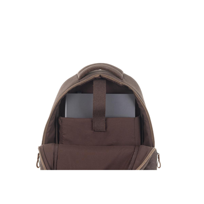qp Madre Unisex Gabardin Kumaş Laptop Bölmeli Mokka Sırt Çantası GBR1001-01