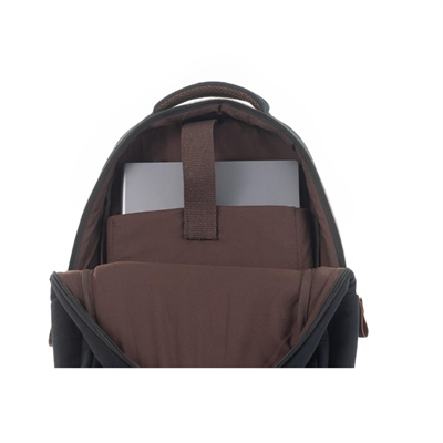 qp Madre Unisex Gabardin Kumaş Laptop Bölmeli Siyah Sırt Çantası GBR1001-00