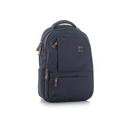 qp Madre Unisex Gabardin Kumaş Laptop Bölmeli Lacivert Sırt Çantası GBR1001-03