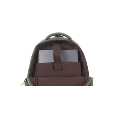 qp Madre Unisex Gabardin Kumaş Laptop Bölmeli Haki Sırt Çantası GBR1001-05