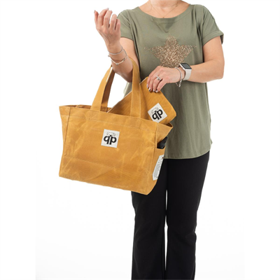 qp Ronda Tote Bag Kadın Camel Mumlu Kanvas El ve Omuz Çantası QP1002-03