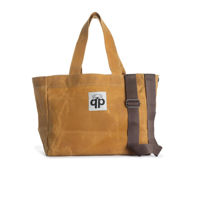 qp Ronda Tote Bag Kadın Camel Mumlu Kanvas El ve Omuz Çantası QP1002-03