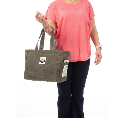 qp Ronda Tote Bag Kadın Haki Mumlu Kanvas El ve Omuz Çantası QP1002-04