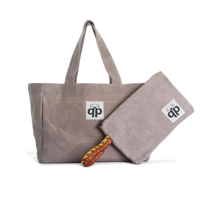 qp Ronda Tote Bag Kadın Taş Mumlu Kanvas El ve Omuz Çantası QP1002-02