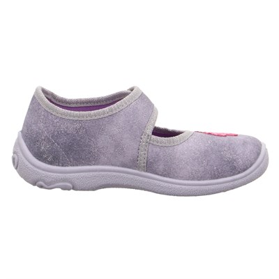 Superfit Belinda Kız Çocuk Ev Kreş Ayakkabısı Kelebek Desenli - Gri 800288-0600