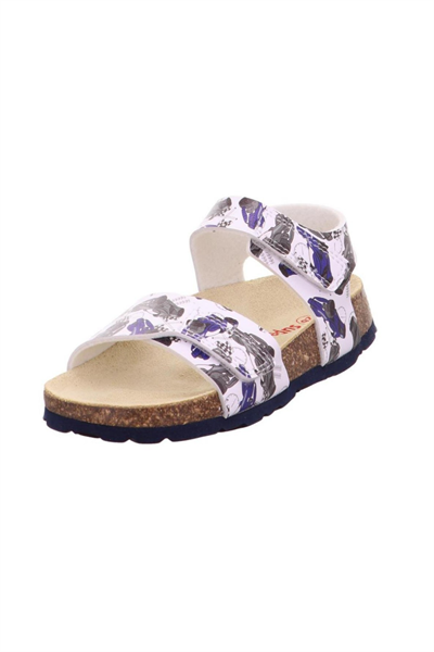 Superfit Bios Çocuk Mantar Tabanlı Beyaz - Lacivert Sandalet  000122-1000