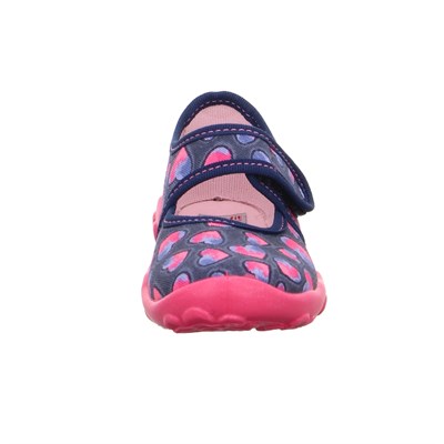Superfit Bonny Kız Çocuk Ev Kreş Ayakkabısı - Lacivert Pembe Kalpli 800283-8800