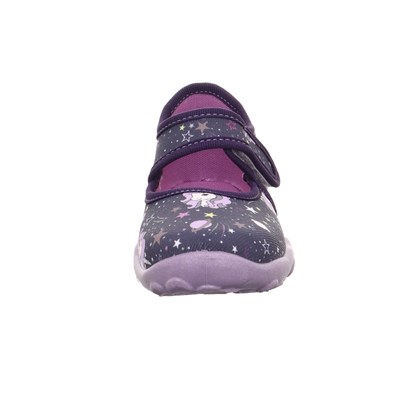 Superfit Bonny Kız Çocuk Ev Kreş Ayakkabısı Unicorn Desenli - Lacivert Mor 800283-8570