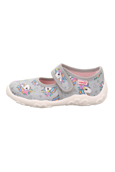 Superfit Bonny Kız Çocuk Gri Ev Kreş Ayakkabısı Unicorn 800283-2050