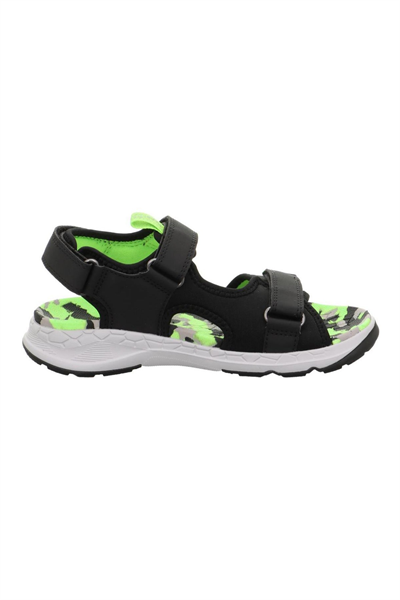 Superfit Criss Cross Çocuk Siyah Yeşil Sandalet 000584-0000