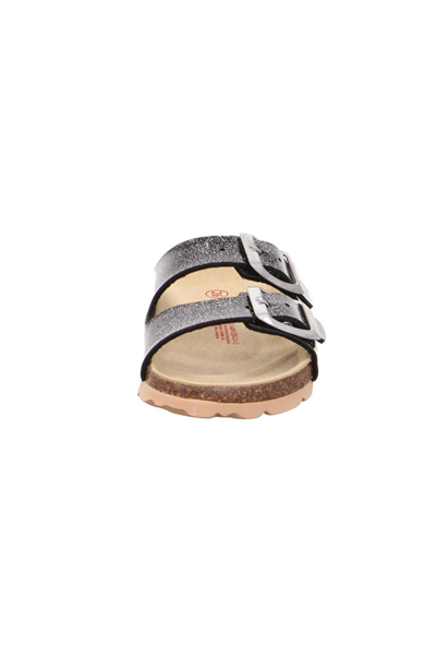 Superfit Fussbett Kadın Mantar Tabanlı Siyah Simli Terlik 800111-0100