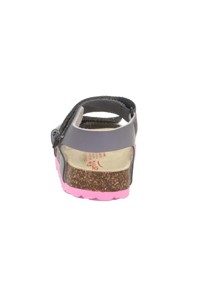 Superfit Fussbett Kız Çocuk Gri Pembe Mantar Tabanlı Sandalet 000116-2010