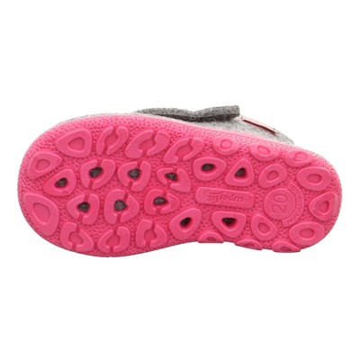 Superfit Happy Octi Kız Çocuk Gri Pembe Keçe Panduf Kedi 006295-2500