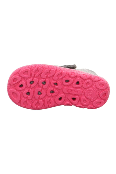 Superfit Happy Octi Kız Çocuk Gri Pembe Keçe Panduf Kedi 006295-2500