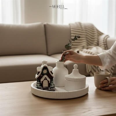 Kahverengi Kar Masalı Tütsülük Dekoratif Set