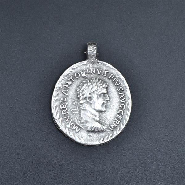 Roma Parası Sikke Kolye Ucu - Antik Gümüş Kaplama