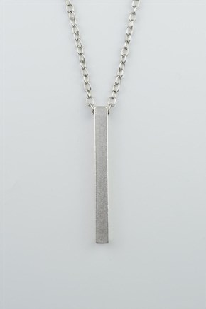 3'lü Çubuk Prizma Ok Ucu Triagle Kanat Erkek Kadın Kolye Seti Gümüş Kaplama - 60 cm Zincir