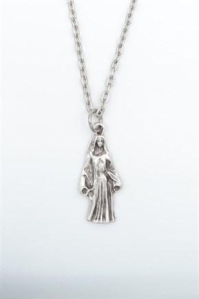 3'lü Minimal Haç Meryem Ana Erkek Kadın Kolye Seti Gümüş Kaplama - 60 cm Zincir