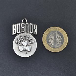 Boston Celtics  Kolye Ucu - Antik Gümüş Kaplama