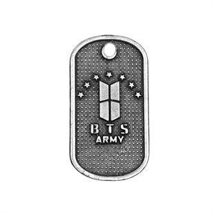 BTS Army Künye Kolye Ucu - Antik Gümüş Kaplama
