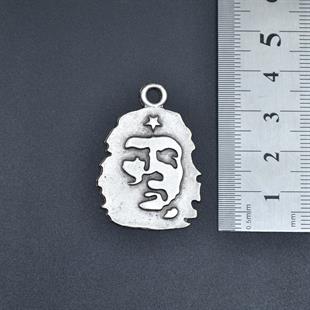 Che Guevara Kolye Ucu - Antik Gümüş Kaplama