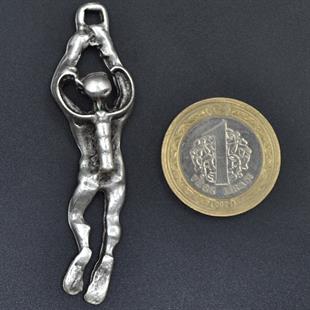 Dalgıç Kolye Ucu - Antik Gümüş Kaplama