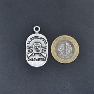 Devrim - Che Guevara Kolye Ucu - Antik Gümüş Kaplama