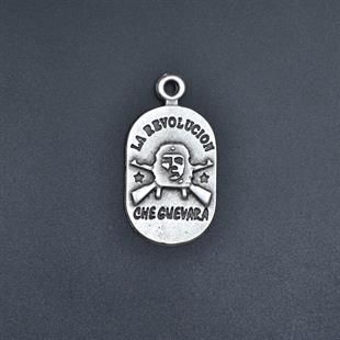 Devrim - Che Guevara Kolye Ucu - Antik Gümüş Kaplama