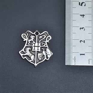 Harry Potter Hogwarts Sembol Kolye Ucu - Antik Gümüş Kaplama
