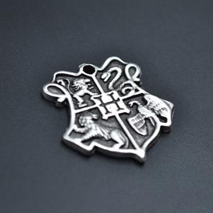 Harry Potter Hogwarts Sembol Kolye Ucu - Antik Gümüş Kaplama
