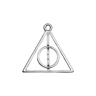 Harry Potter Ölüm Yadigarları Üçgen Kolye Ucu - Antik Gümüş Kaplama