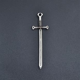 Kılıç Kolye Ucu - Antik Gümüş Kaplama