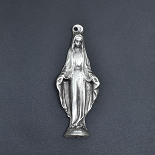 Meryem Ana Kolye Ucu - Antik Gümüş Kaplama