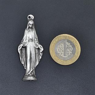Meryem Ana Kolye Ucu - Antik Gümüş Kaplama