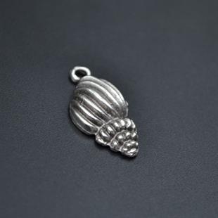 Minimal Deniz Kabuğu Kolye Ucu - Antik Gümüş Kaplama