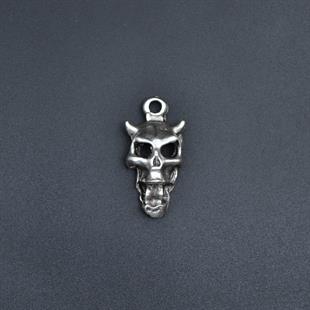 Minimal Diablo - Şeytan Kolye Ucu - Antik Gümüş Kaplama