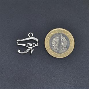Minimal Horos'un - Ra'nın Gözü Kolye Ucu - Antik Gümüş Kaplama