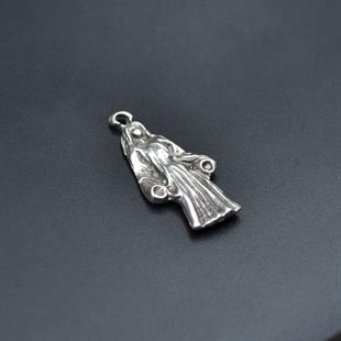 Minimal Meryem Ana Kolye Ucu - Antik Gümüş Kaplama