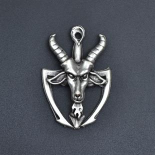 Pagan - Keçi Şeytan Kolye Ucu - Antik Gümüş Kaplama