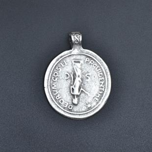 Roma Parası Sikke Kolye Ucu - Antik Gümüş Kaplama